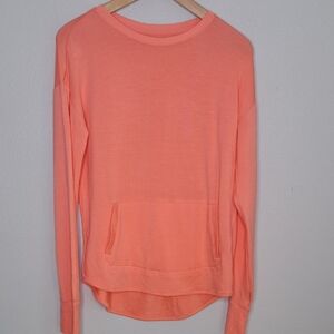 All In Motion French Terry Sweatshirt XL (14/16) Peach Athletic Top Women-Youth